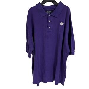 VTG KSU Kansas K-State Wildcats Mens Size XXL Purple Polo Shirt GTM Sportswear